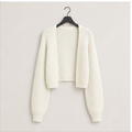 Women's Y2k Cropped Cardigan Sweaters Lightweight Knit Open Front Bolero Shrugs Spring Fall Outfits - front view